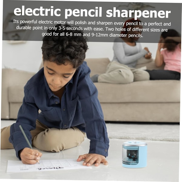 Elektrisk pennvässare, kraftig batteridriven pennvässare för skola kontor, silver