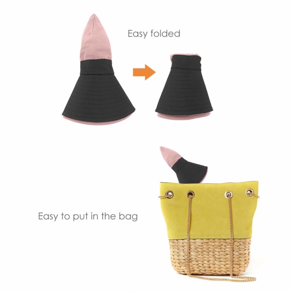 2 kpl Naisten Poninhäntä Auringonhattu UV-Suojaava Bucket Hat