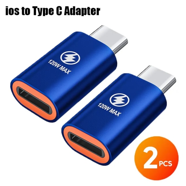 USB C til Lightning Adapter PD 20W 120W Hurtiglading Lightning Hanne til Type C Adapter For iPhone IOS til USB Type C Converter 2PCS ios to TypeC