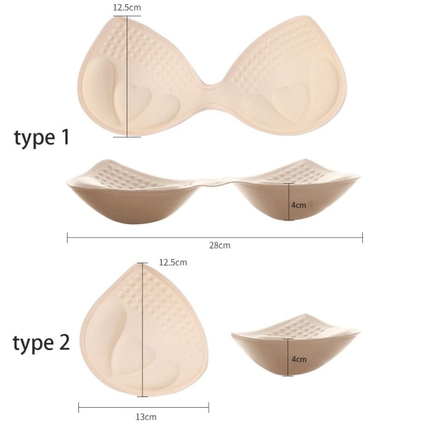 Paksut rintaliivit Bikini-lisäkkeet suojat NUDE TYPE2 TYPE2 nude nude type2-type2
