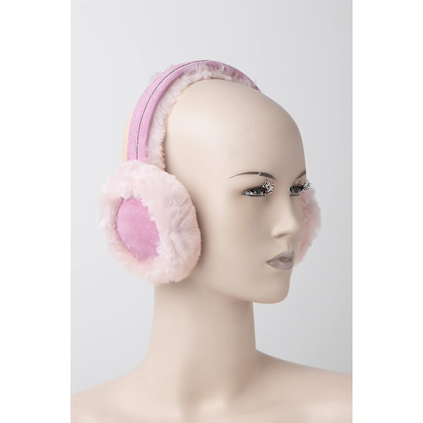 Öronmuffar i fårskinn för kvinnor - Bekväma och varma öronvärmare 506-100 Rosa Pink One Size