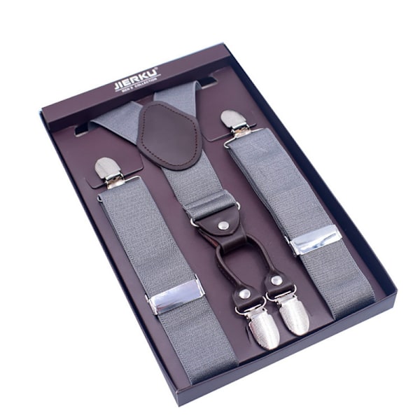 3,5 cm brede Y-formede seler for menn grey