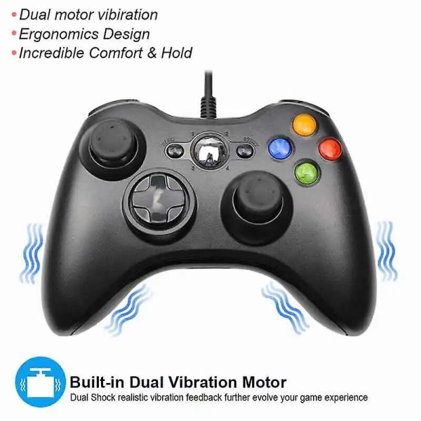 Usb-kablet gamepad joystick med dobbelt vibration pc-controller til Windows 7/ 8/10 ikke til Xbox 360 Controle til pc-spiltilbehør