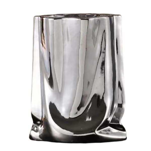 Keramisk Blomvas Stor Kapacitet Guld & Silver Centerpiece Vas För Hem Modern Bondgårdsinredning Silver Silver Large