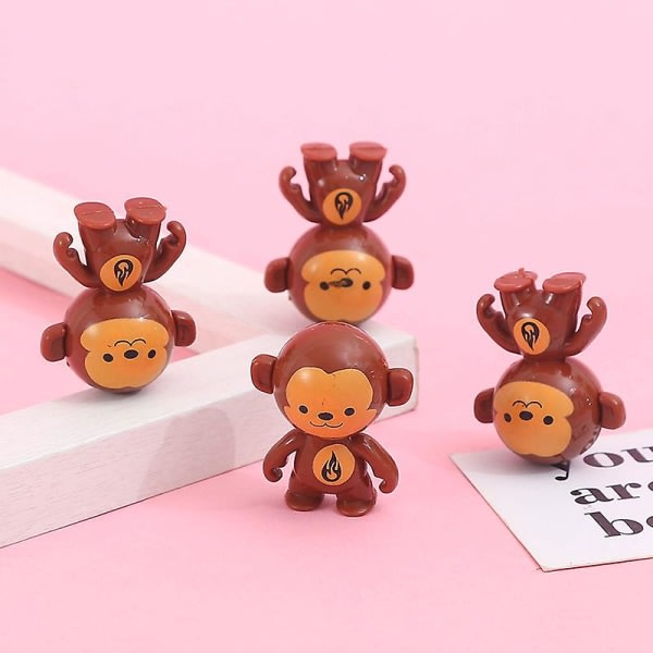 10 stk Tumbler Monkey Doll Gaver Morsomme Gadgets Desktop Ornaments Fingre Små Leker Bursdagsgaver Stress Rekvisitter