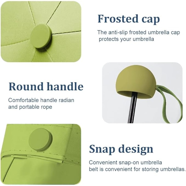 Foldbar paraply, 6-ribs vindstærk Matcha Green