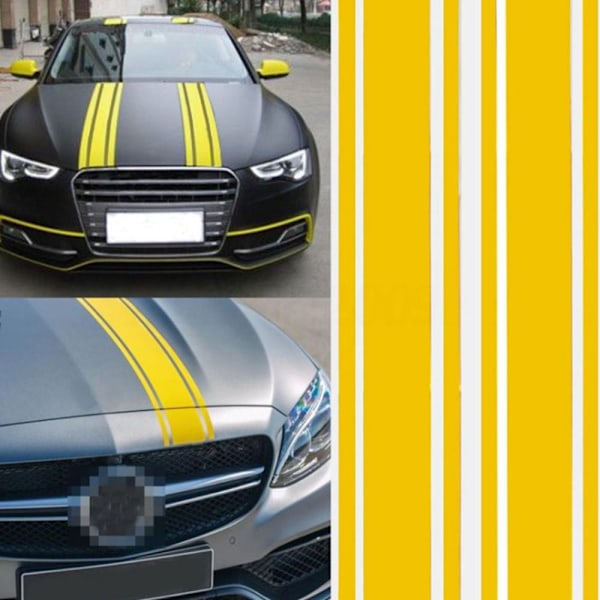 Dekaler för bilhuv Bil Dekal GUL Yellow