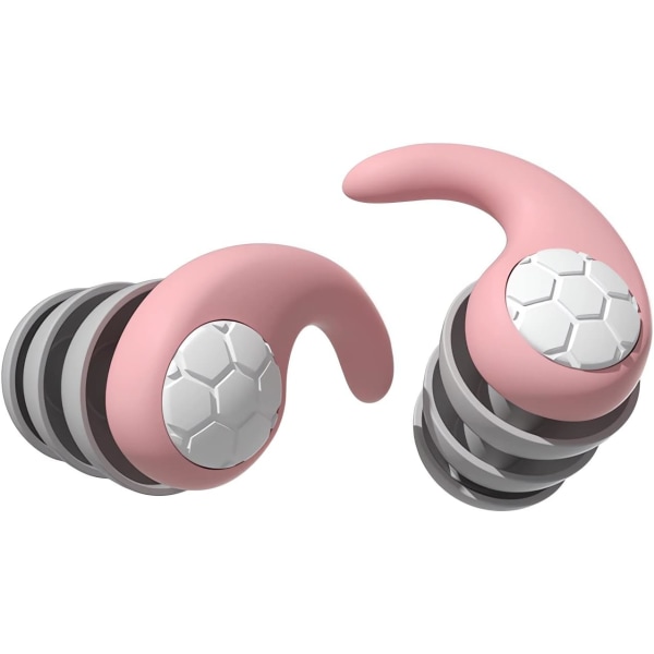 Støyreduserende ørepropper - myke gjenbrukbare silikonørepropper Lydisolerende, hørselsvern Støyreduserende ørepropper (rosa)