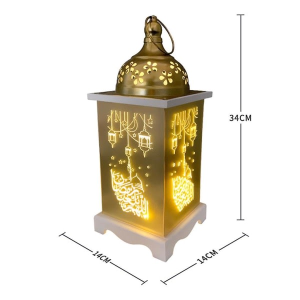 Ramadan Led Wind Lantern Ramadan Lamppu Metalli Puu Akryyli Ornamentti