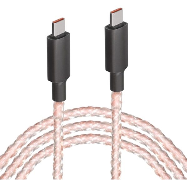 LED USB type c opladningskabel 66 W, RGB lysende gradvis belysning aluminiumskal USB C-kabel hurtig opladningskabel, type C-enhed (farverig) – 3,2 fod