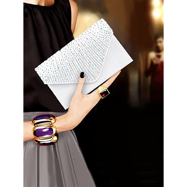 Aftonväska damer satin clutch bröllopsväska brudväska handväska