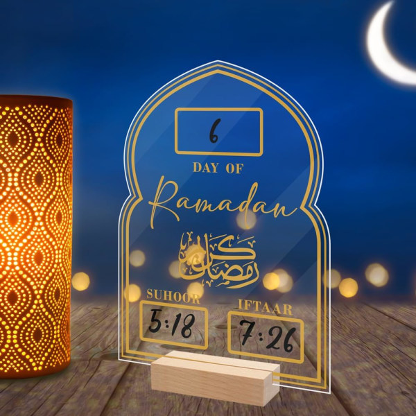 Ramadan Mubarakin adventtikalenteri aryyliset lähtölaskentakalenterit kodin sisustus, käsinkirjoitus Eid-koristeet