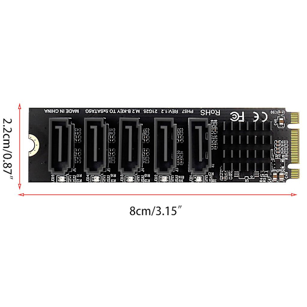 For M.2 B-key Sata til Sata3 Controllerkort 6g Intern Adapter Konverter