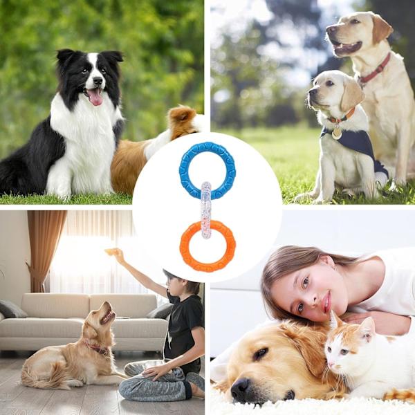 Aggressiva hundtuggleksaker,  Interactive Squeak Toys Dog Chewing Ring Toy,Chew Toys Ring för tandrengöring, oförstörbara hundleksaker för små Orange1