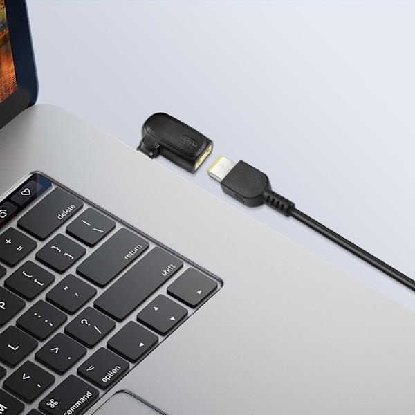 Oikea kulma USB-C-liitin ohueen neliömäiseen keltaiseen kärkiadapteriin 100W PD-laturiadapteri