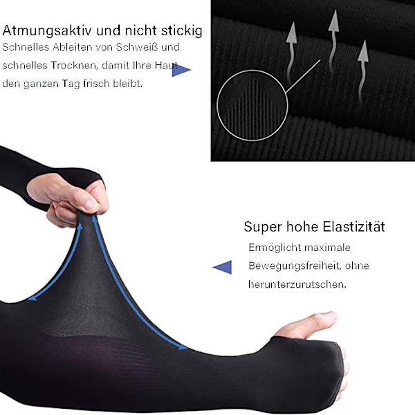 Arm Sleeves, Mænds Kvinders UV Solbeskyttelse, Arm Sleeves med Tommelfingerhul