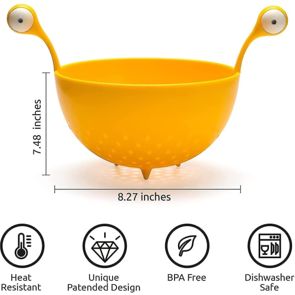 Kjøkkensil for drenering av pasta (gul)