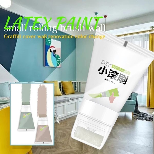 Pienet kädessä pidettävät maalitela seinäkipsimaali sivellin ympäristöystävällinen maali lateksimaali maskeeraus graffititahroille seinän kunnostus valkoinen V Light Green