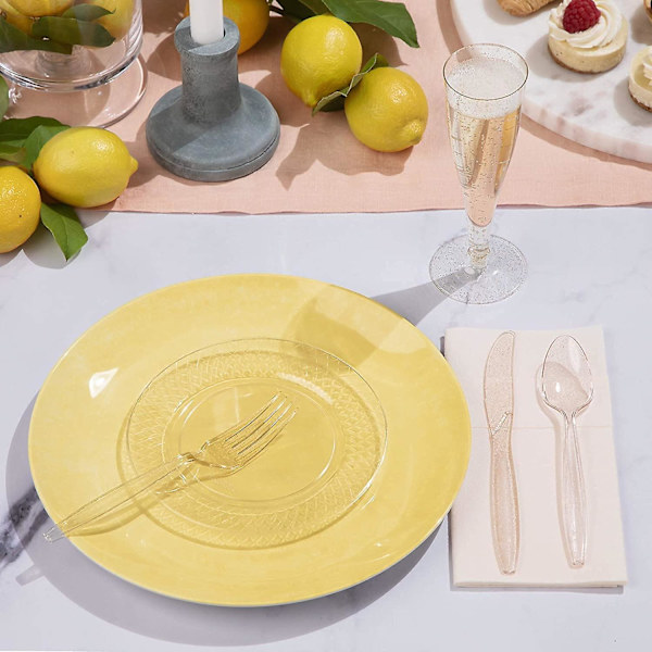 30 engångsglas i plast för champagne | Guld