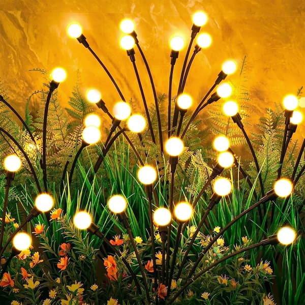 Udendørs Solar Firefly Lys 4 Stykker 10 LED Udendørs Solar Firefly Lys Have Solar Havelamper IP65 Vandtætte Solar Firefly Lys