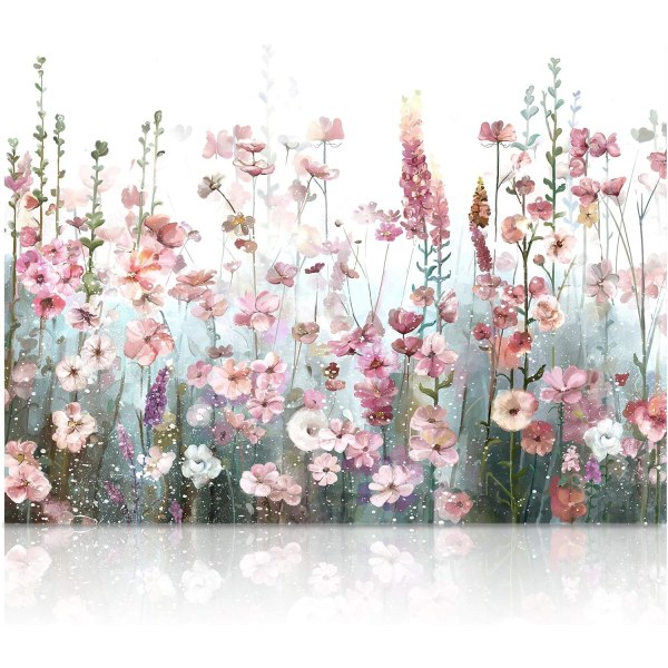 (30x40cm) Maalaus numeroiden mukaan aikuisille Kukat Pinkki, värikäs