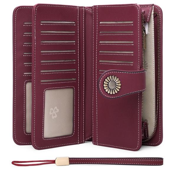 Dame-lommebok Elegant stilig lommebok Langlommebok for kvinner RFID-clutch multifunksjonell