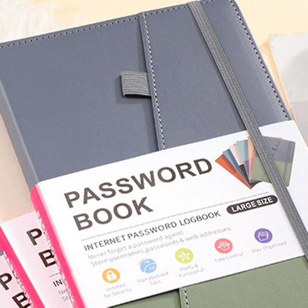 Password Keeper-bog med alfabetiske faner til seniorer, Adgangskode-notesbog til websted Tilføj