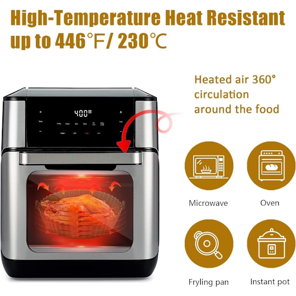 Air Fryer Silikonfoder, 2-pack Återanvändbara Air Fryer Foder