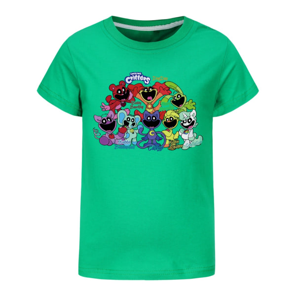 Legetid Kapitel 3 The Smiling Critters T-shirt Drenge Piger T-shirt Tegnefilm Anime T-shirts Harajuku Overdele T-shirts Sommer Kortærmet Grøn green 130 cm