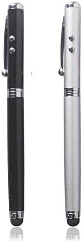 [2 stk.] 4-i-1 Universal Touch Screen Pen + Kuglepen + Pointer + LED Lommelygte til Smartpho_xx