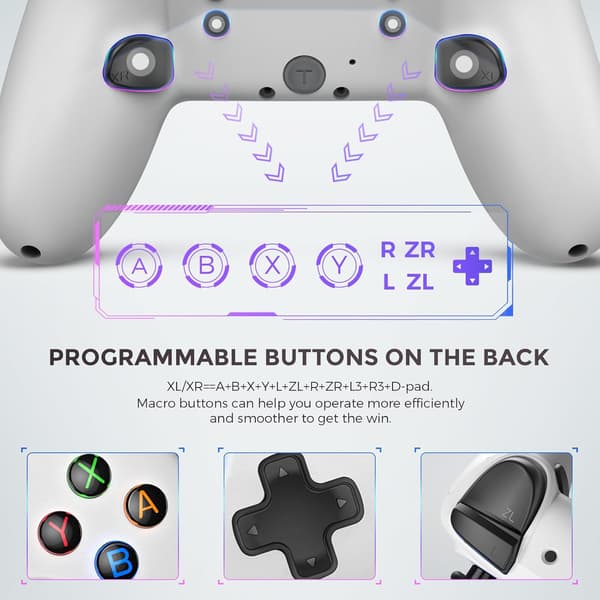 Switch Pro Controller, Trådløs Switch Controller med LED-lys/Dobbelt Vibration, Fjernbetjeningsspil