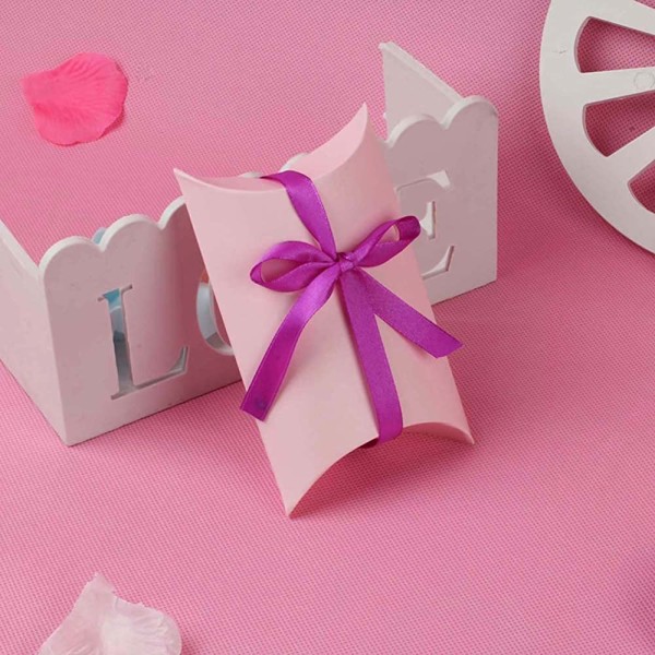 100 stk. Bryllups kreativ pudeæske, slikgaveæske, velegnet til bryllupsfødselsdag og jul (pink)