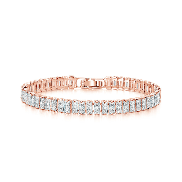 gullbelagt 4mm kubisk zirkonia klassisk tennisarmbånd Rose gold