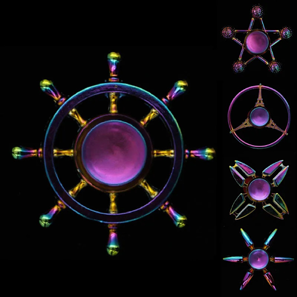 Het regnbågsfärgade metall fidget spinner i zinklegering, färgglad hand spinner, antistressleksaker för barn och vuxna, presenter till barn och vuxna