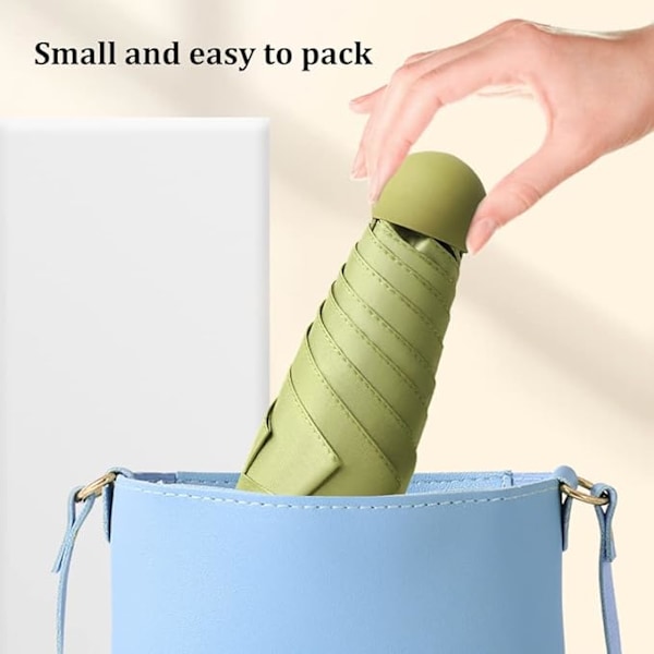 Foldbar paraply, 6-ribs vindstærk Matcha Green