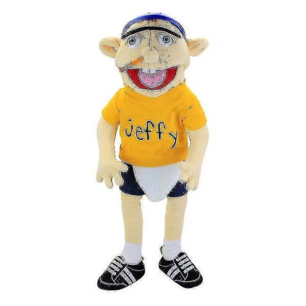 58cm Jeffy Plush Toy Jeffy Hat Hand Puppet Games Stuffed Doll Kids Gifts W-WELLNGS