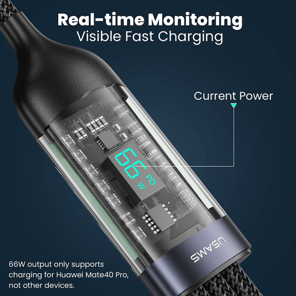 66W 3 in 1 multi , USB C -kaapeli pikalatauskaapeli