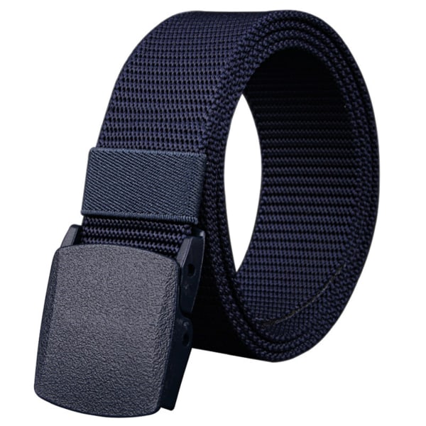 Icke-metalliskt icke-magnetiskt spänne Nylon utan hål Universal unisex för män kvinnor nvy blue