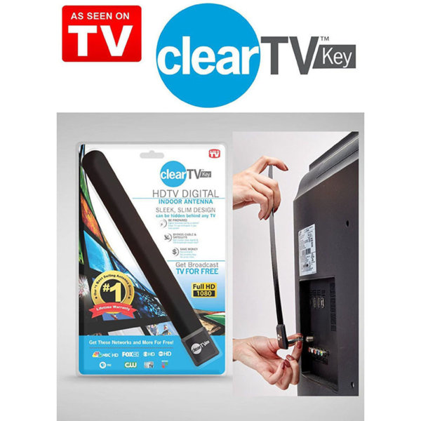 Clear TV Key HDTV Gratis TV Digital Antenn Ditch-kabel för inomhus USA/EU us