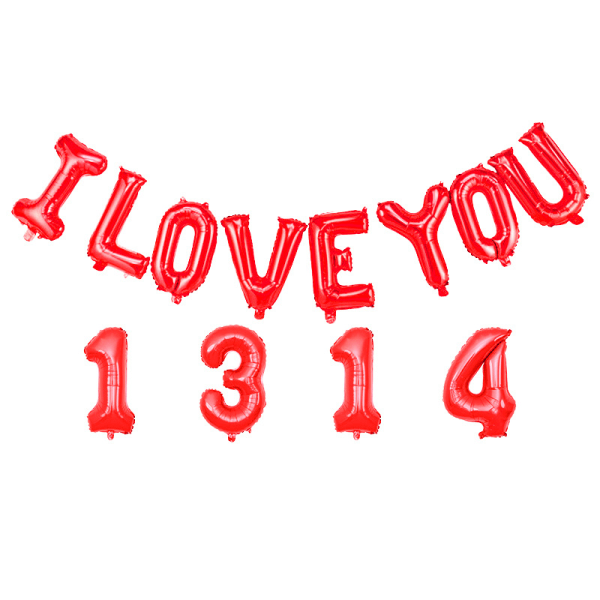 16 tum I LOVE YOU Set Aluminium Film Ballong Alla hjärtans dag Dekoration Dekoration Bröllop 16 inch red I LOVEYOU1314