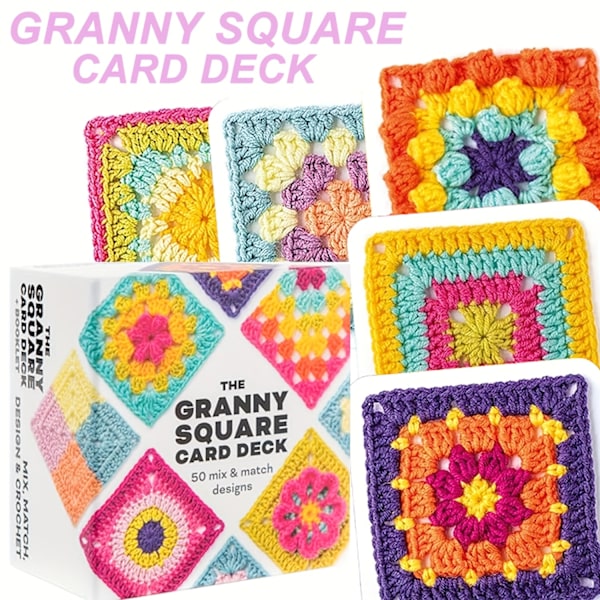 Granny Square-kortlek: 50 Mix & Match-mönster - Virkade Granny Square-kit för nybörjare A