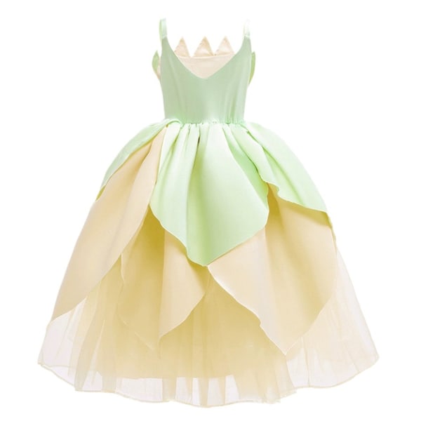 Ny Tiana Princess Dress Lyxklänning kommer med ärmar Cos Dress hairband 140cm