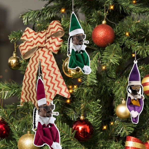 Juldocka Ornament Elf Leksak Bord Dekoration Fylld Nytt År Snoop På En Stoop Mjuk Miniatyrmodeller black