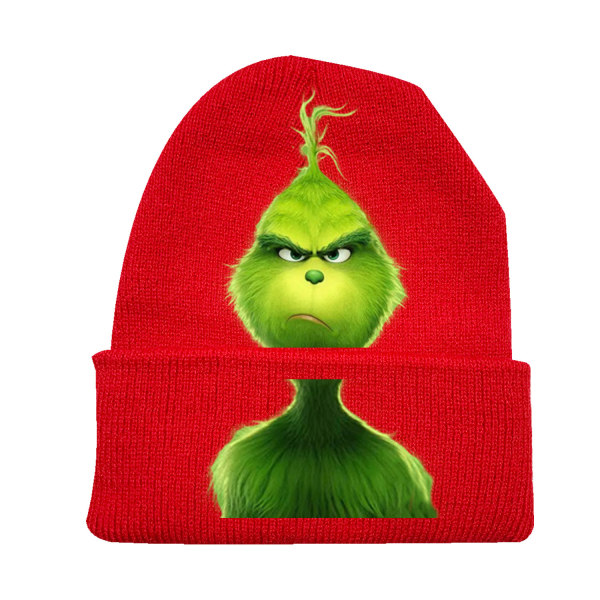 Julgrön The Grinch-hatt Cosplay Anime Parhatt Stickad Mössa green-c one size fits all