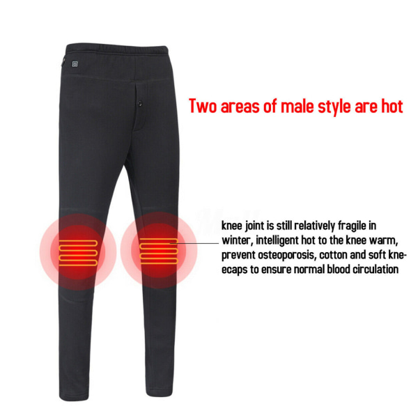 Unisex USB Electric Heated Byxor Vintervarma Leggings Uppvärmning Elastiska Byxor men l