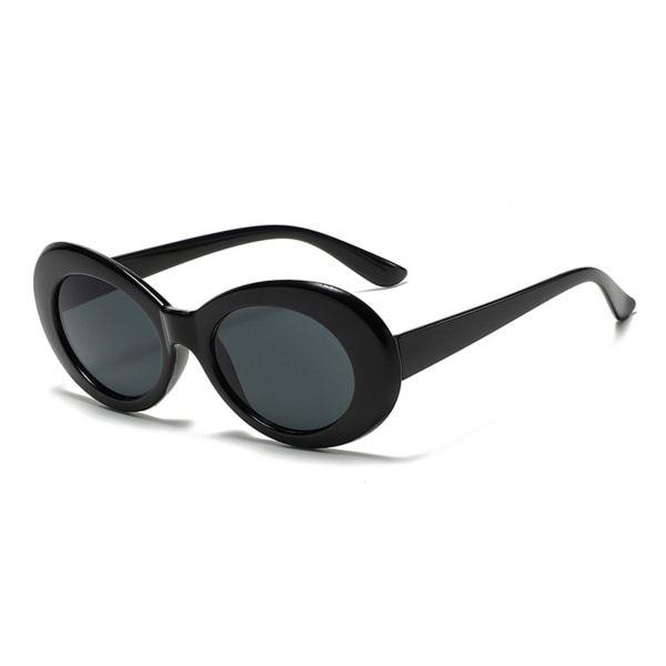 Stor oval ram UV-skyddande solglasögon som minskar påfrestningar på ögonen black-black gray