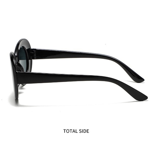 Stor oval ram UV-skyddande solglasögon som minskar påfrestningar på ögonen black-black gray