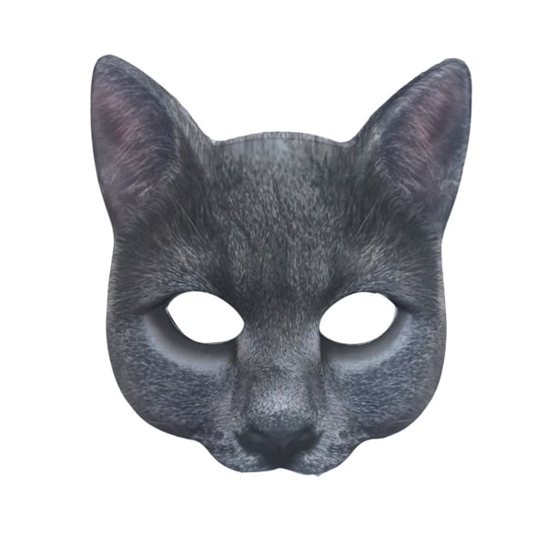 Fancy Dress Djur Tabby Mask Kvinnor Djur Leopard Halvmasker Halloween Nyhet Kostym Party blue cat