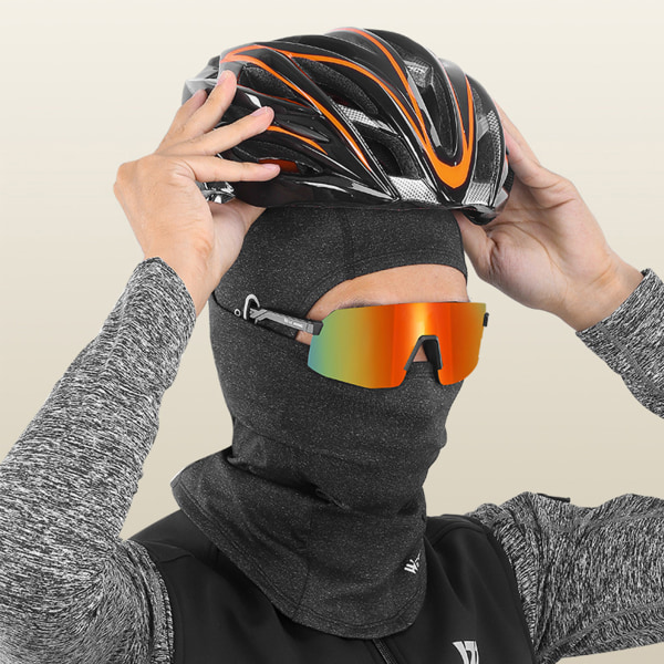 Unisex Balaclava Ski Mask Solskydd Andas Mycket elastisk Bekväm för elcyklar Motorcyklar black