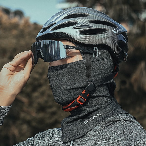 Unisex Balaclava Ski Mask Solskydd Andas Mycket elastisk Bekväm för elcyklar Motorcyklar black gray